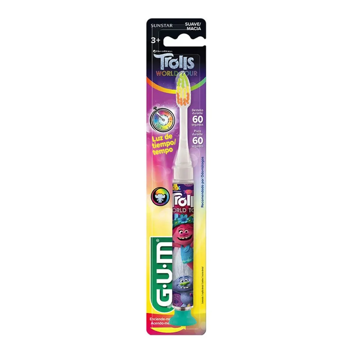 ESCOVA DENTAL INFANTIL GUM TROLLS COM LUZ
