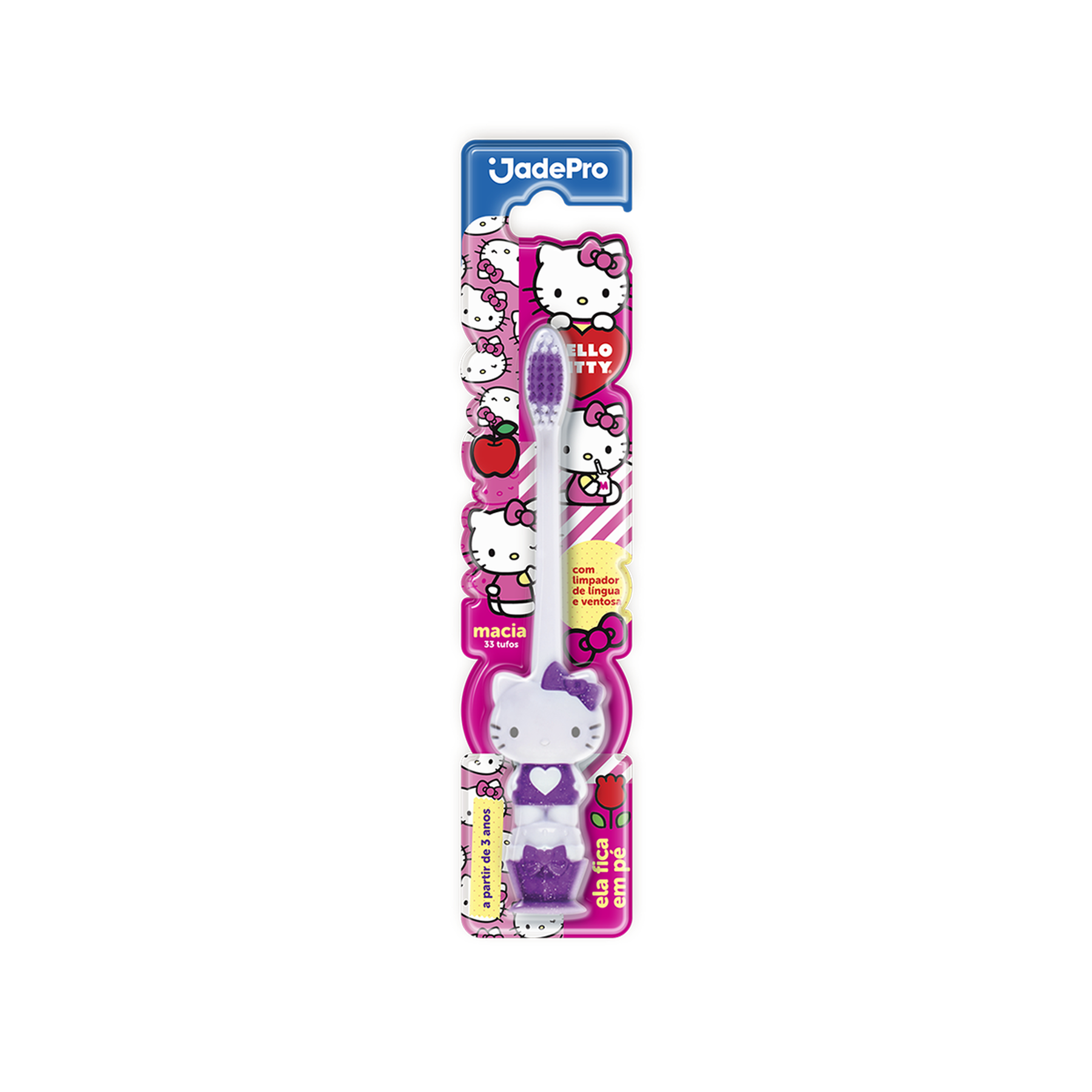 ESCOVA DENTAL INFANTIL HELLO KITTY COM VENTOSA