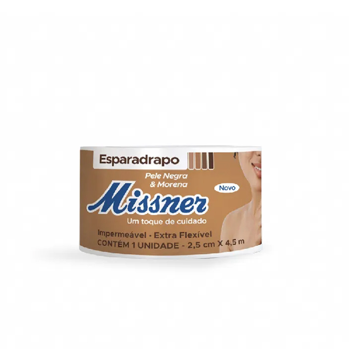 ESPARADRAPO IMPERMEAVEL MISSNER PELE NEGRA E MORENA 2,5CMX4,5M