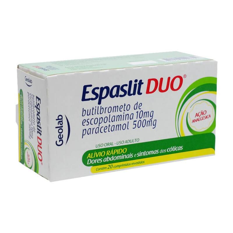 ESPASLIT DUO 500MG+10MG CAIXA COM 20 COMPRIMIDOS