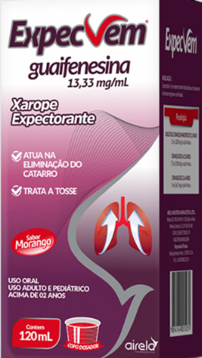 EXPECVEM 13,33MG XAROPE MORANGO 120ML