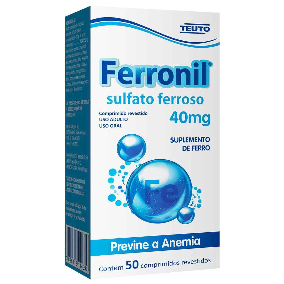 FERRONIL 40MG TEUTO CAIXA COM 50 COMPRIMIDOS REVESTIDOS