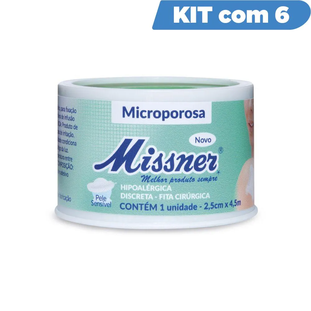FITA CIRURGICA MICROPOROSA MISSNER 2,5CM X 4,5M