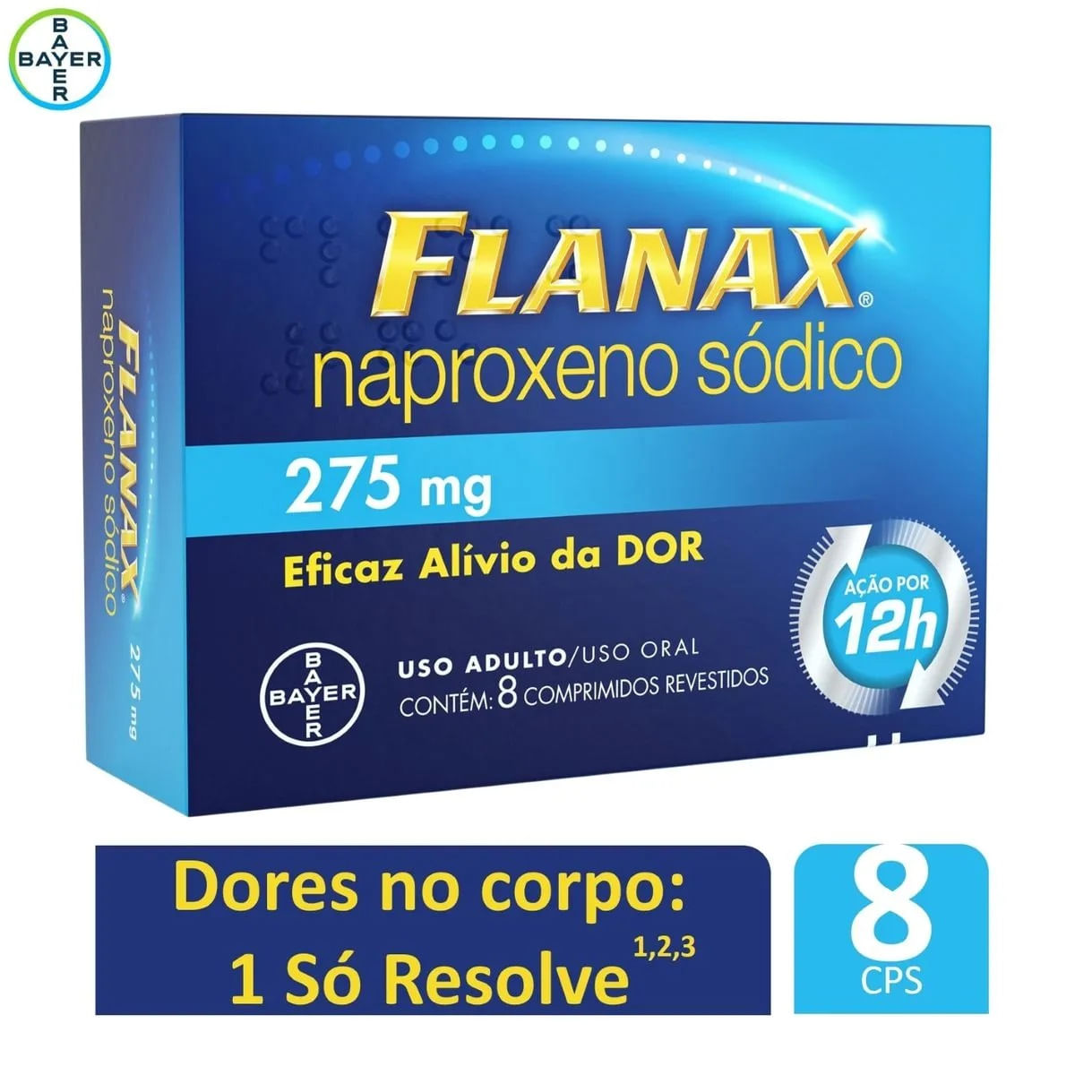 FLANAX 275MG BAYER CAIXA COM 8 COMPRIMIDOS REVESTIDOS
