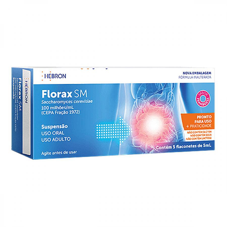 FLORAX ADULTO SUSPENSAO ORAL CAIXA COM 5 FRASCOS DE 5ML