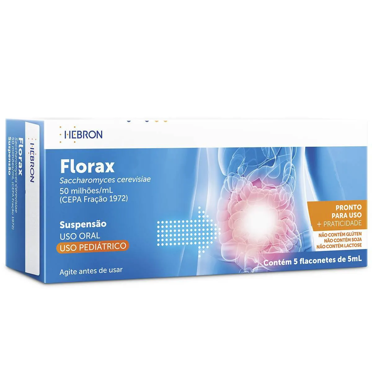 FLORAX PEDIATRICO SUSPENSAO ORAL CAIXA COM 5 FRASCOS DE 5ML