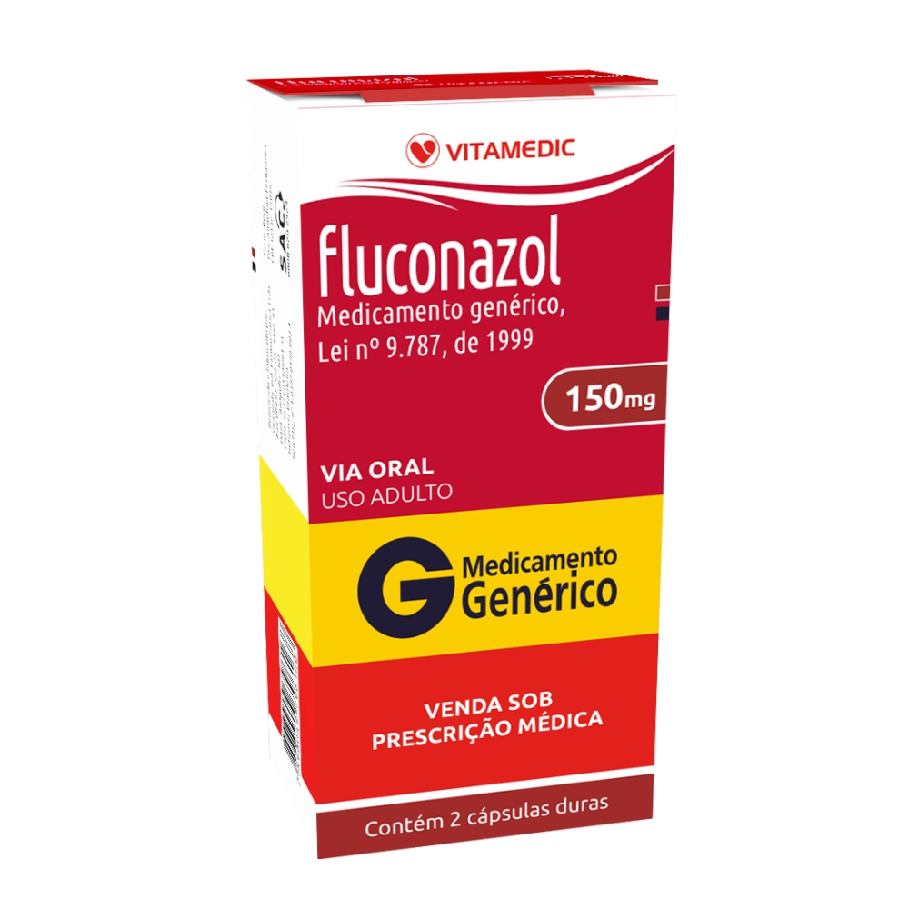 Thumbnail de FLUCONAZOL 150MG VITAMEDIC CAIXA COM 2 CAPSULAS