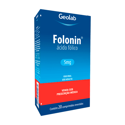 FOLONIN 5MG GEOLAB CAIXA COM 20 COMPRIMIDOS REVESTIDOS