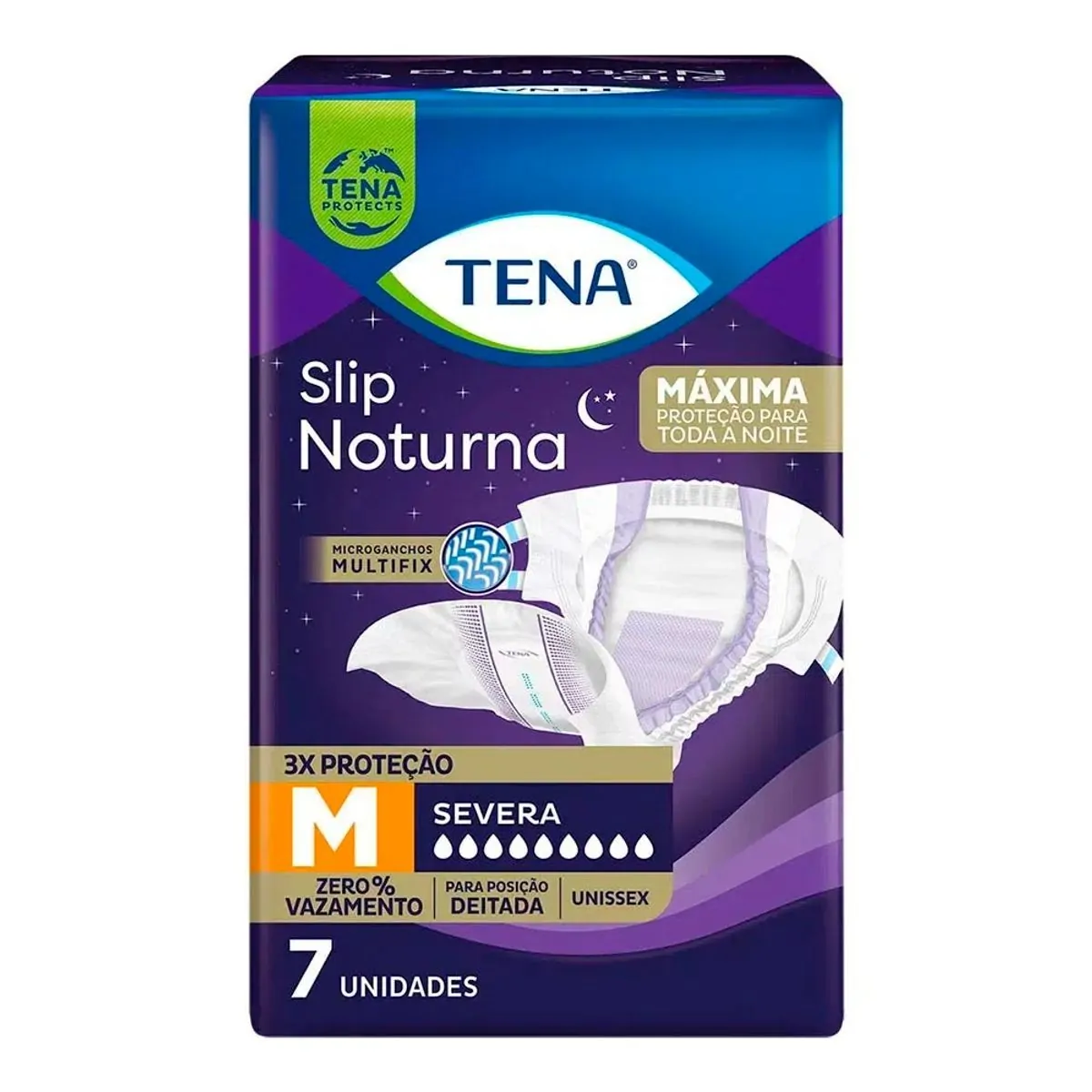 FRALDA DESCARTAVEL ADULTO TENA SLIP NOTURNA TAMANHO M COM 7 UNIDADES