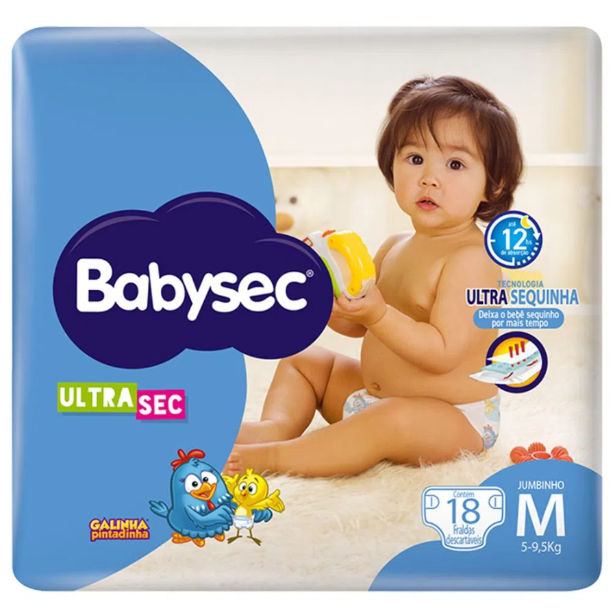 FRALDA DESCARTAVEL BABYSEC SHORT JUMBINHO TAMANHO M COM 16 UNIDADES