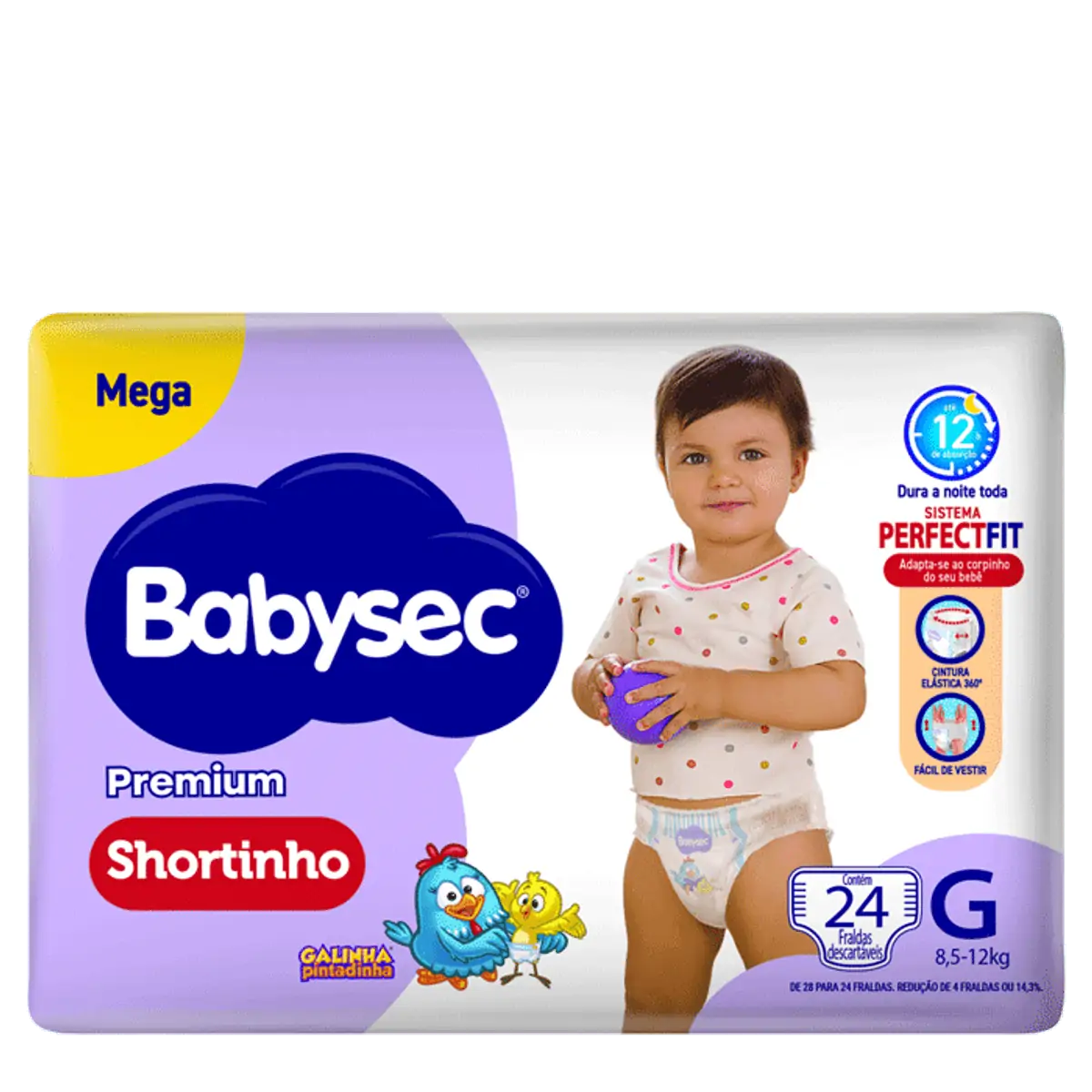 Thumbnail de FRALDA DESCARTAVEL BABYSEC SHORT MEGA TAMANHO G COM 28 UNIDADES