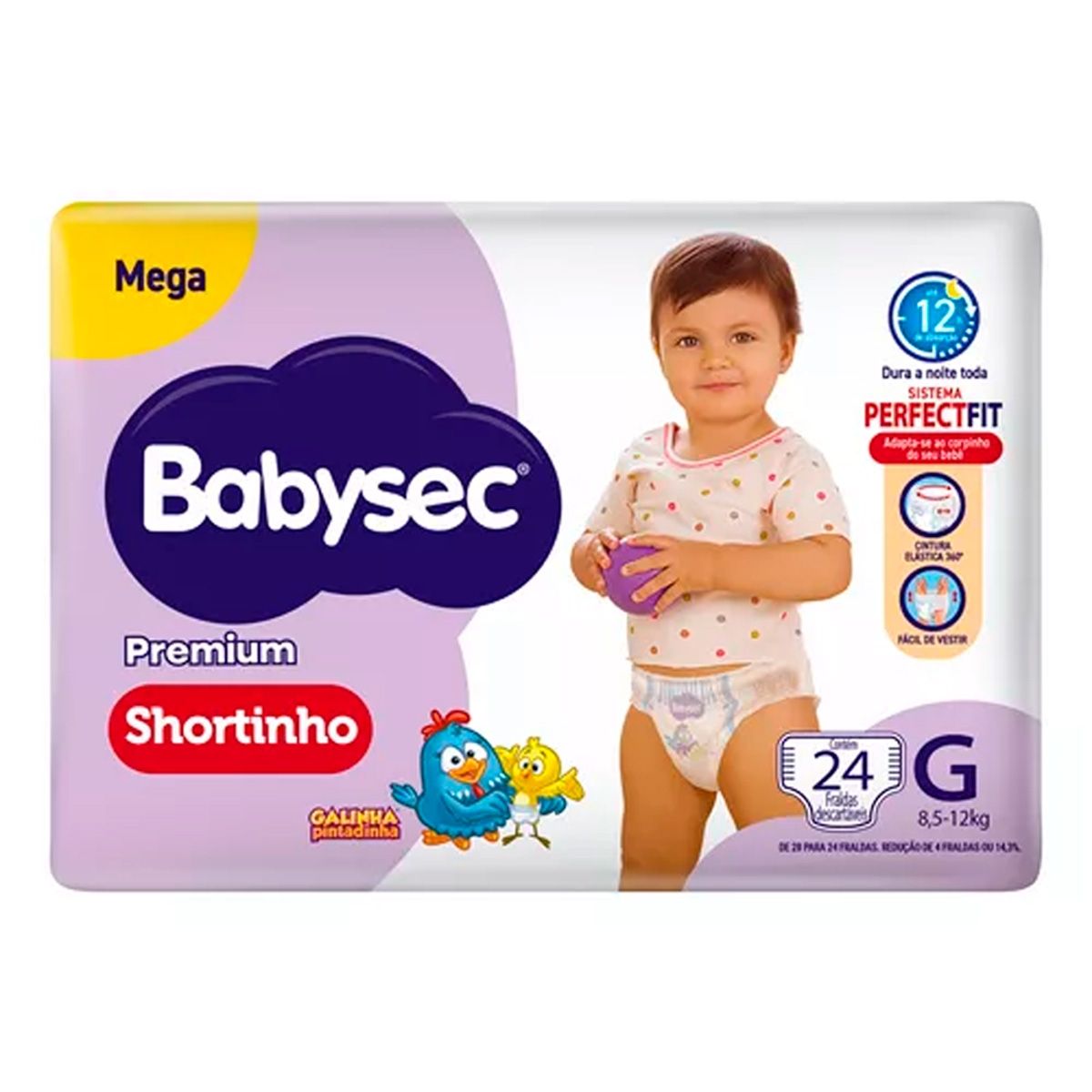 FRALDA DESCARTAVEL BABYSEC SHORT MEGA TAMANHO G COM 28 UNIDADES
