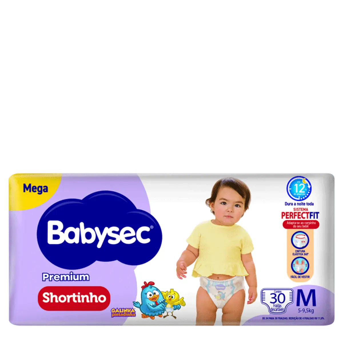 FRALDA DESCARTAVEL BABYSEC SHORT MEGA TAMANHO M COM 30 UNIDADES