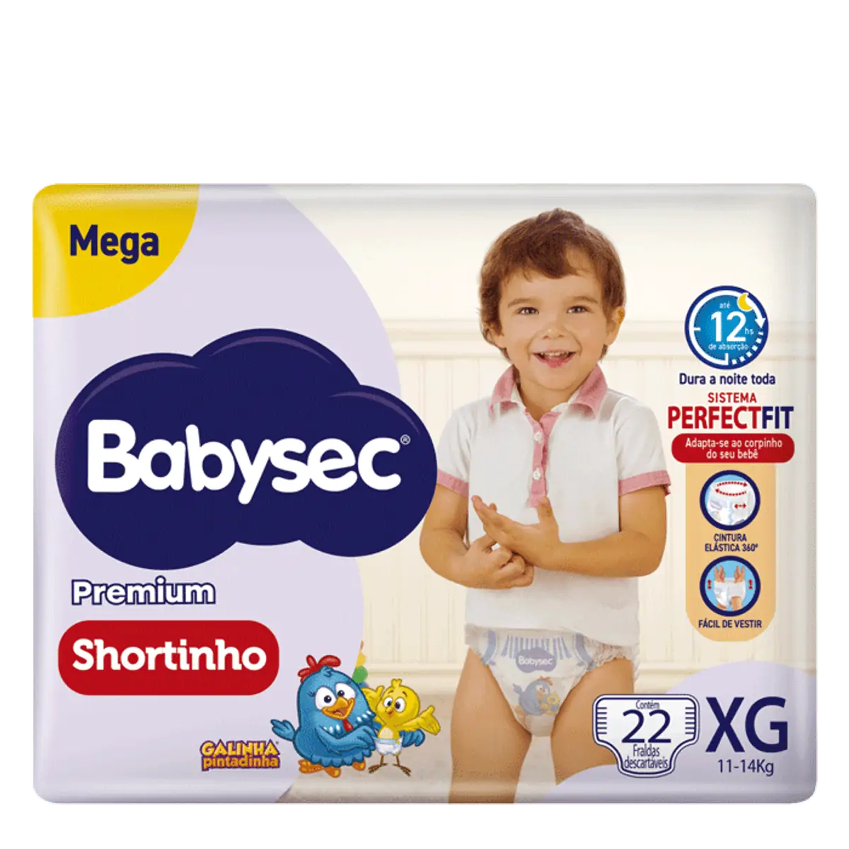 FRALDA DESCARTAVEL BABYSEC SHORT MEGA TAMANHO XG COM 22 UNIDADES