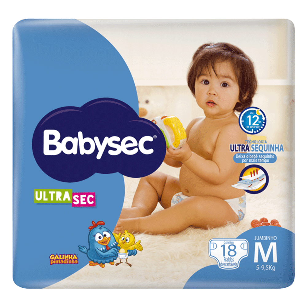 FRALDA DESCARTAVEL BABYSEC ULTRA COM 18 UNIDADES