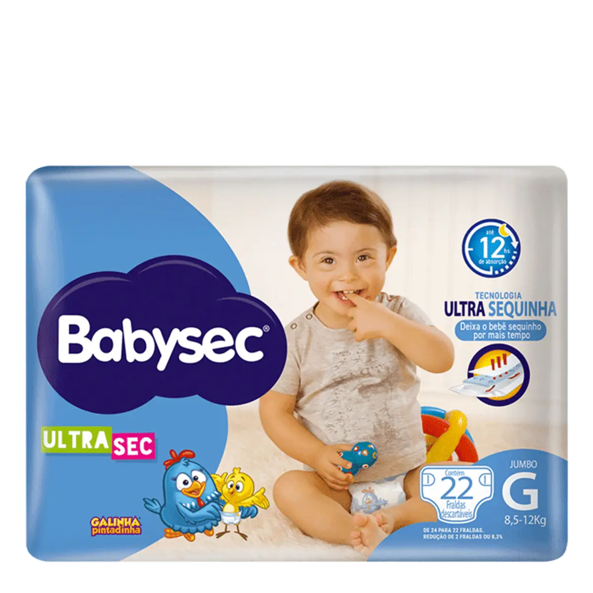 FRALDA DESCARTAVEL BABYSEC ULTRA JUMBO TAMANHO G COM 22 UNIDADES