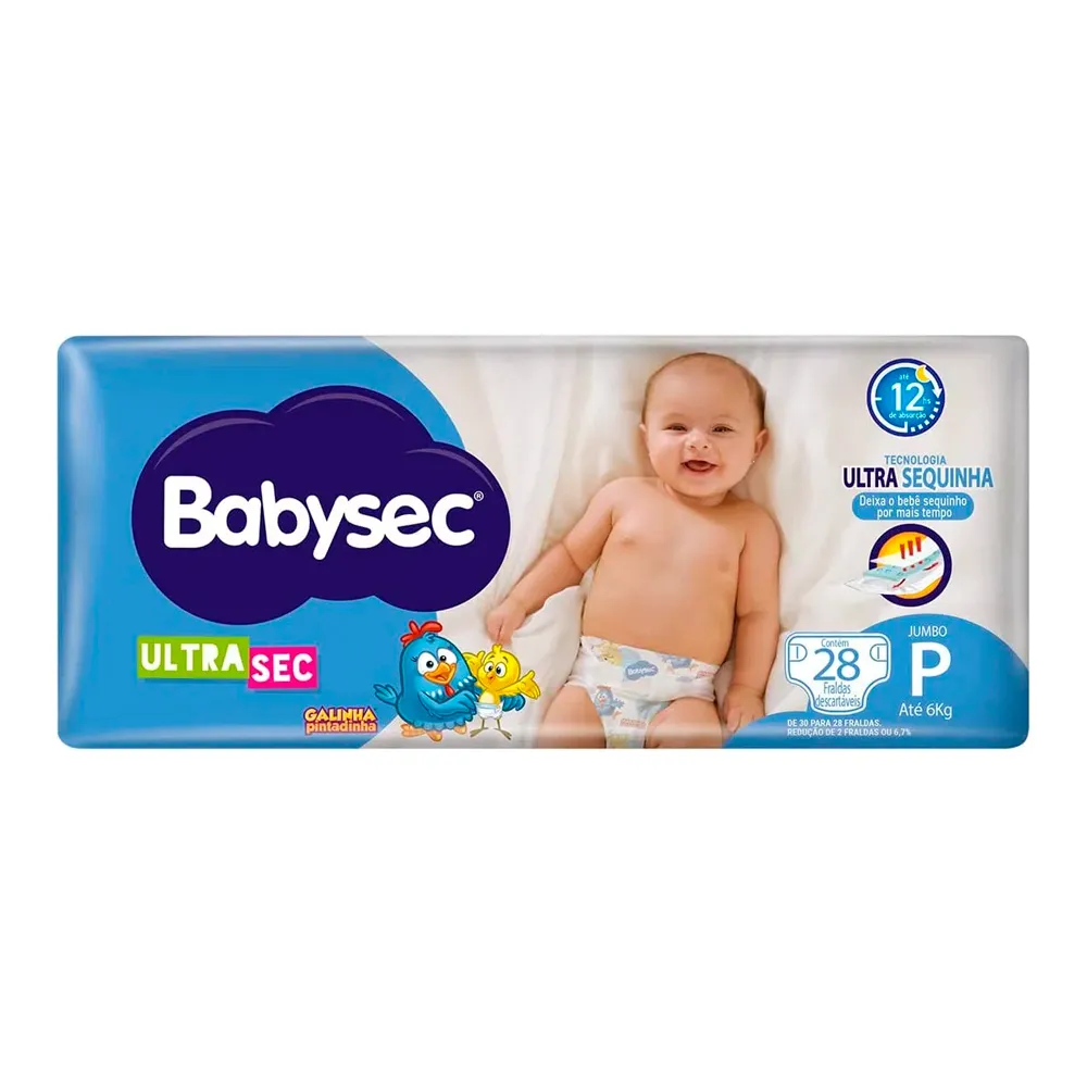 Thumbnail de FRALDA DESCARTAVEL BABYSEC ULTRA JUMBO TAMANHO P COM 28 UNIDADES