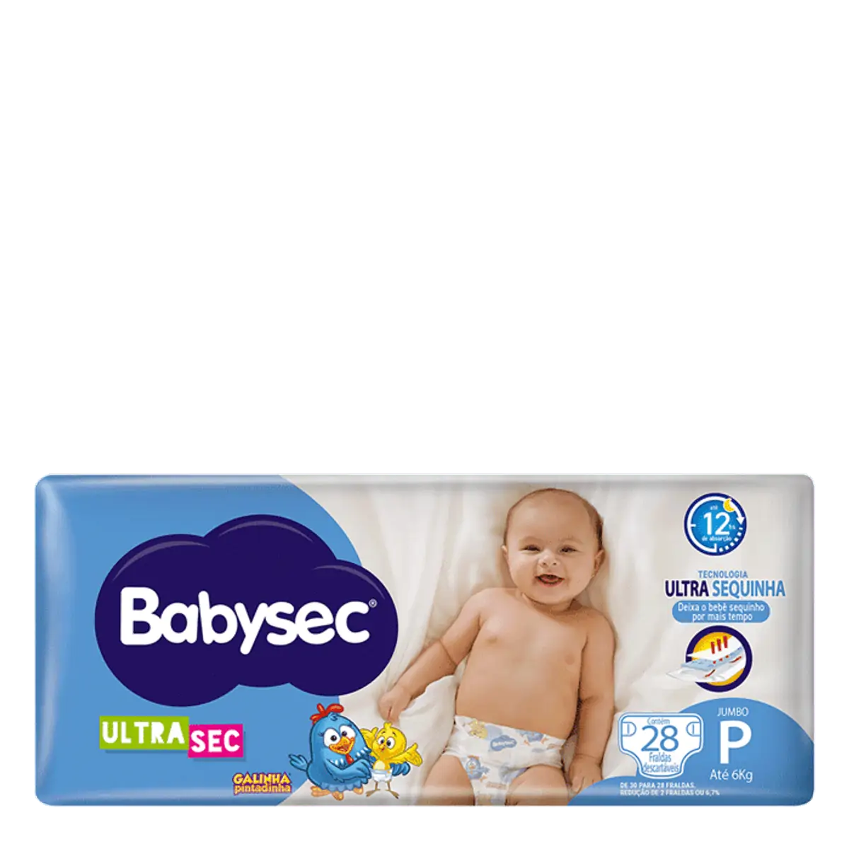 FRALDA DESCARTAVEL BABYSEC ULTRA JUMBO TAMANHO P COM 28 UNIDADES