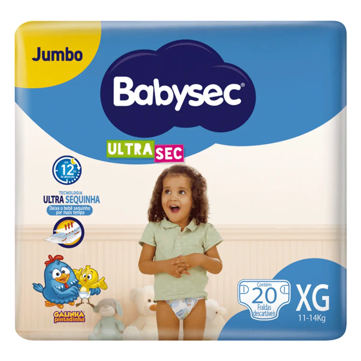 FRALDA DESCARTAVEL BABYSEC ULTRA JUMBO TAMANHO XG COM 20 UNIDADES