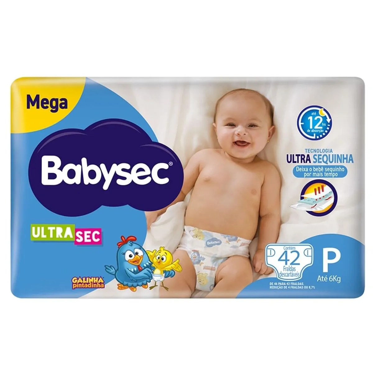 Thumbnail de FRALDA DESCARTAVEL BABYSEC ULTRA MEGA TAMANHO P COM 42 UNIDADES