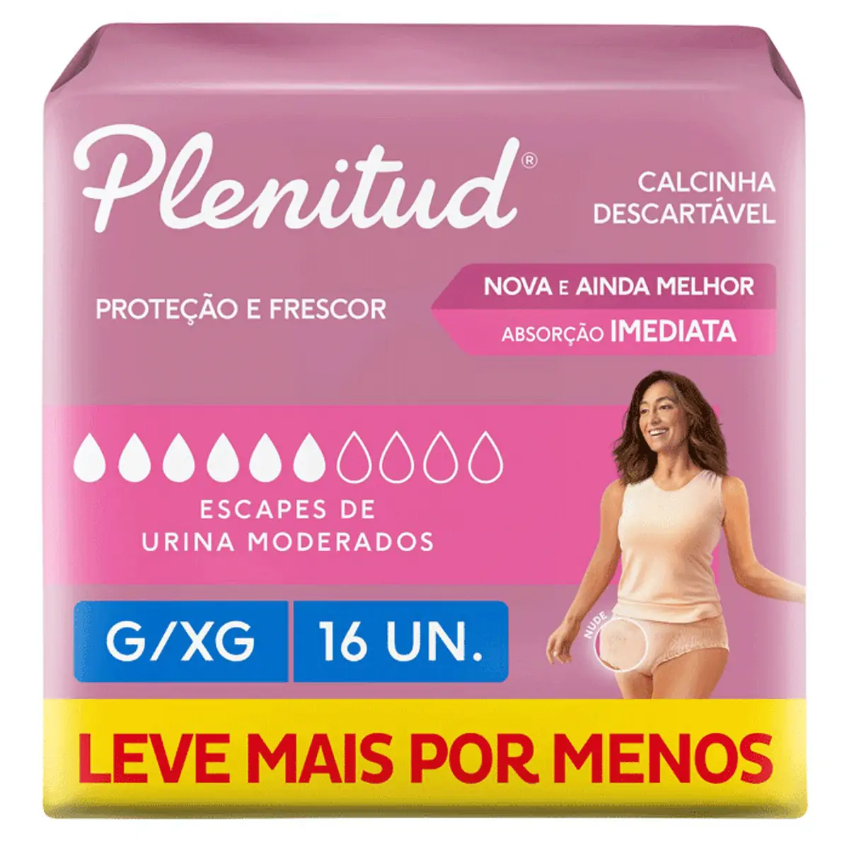 FRALDA DESCARTAVEL GERIATRICA PLENITUD ACTIVE MULHER TAMANHO G/XG COM 16 UNIDADES