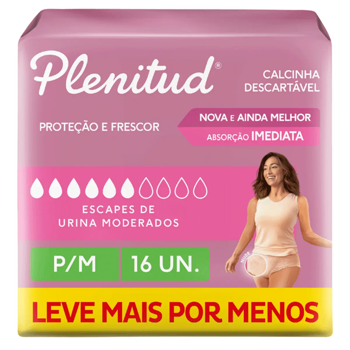 FRALDA DESCARTAVEL GERIATRICA PLENITUD ACTIVE MULHER TAMANHO P/M COM 16 UNIDADES