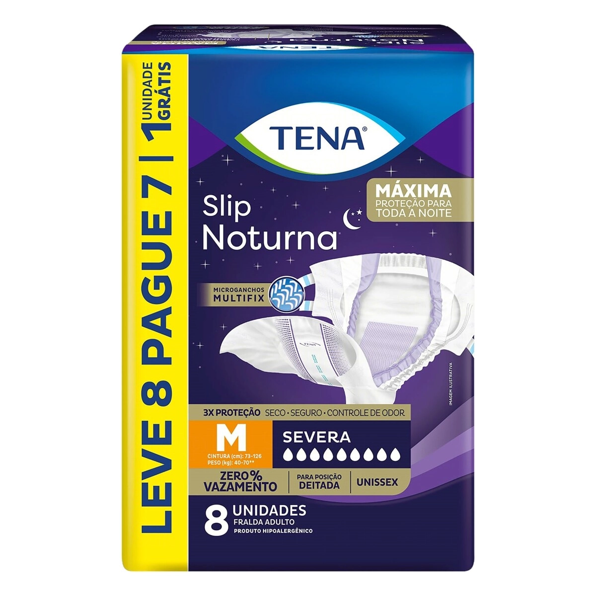 FRALDA DESCARTAVEL GERIATRICA TENA SLIP NOTURNA TAMANHO M LEVE 8 PAGUE 7