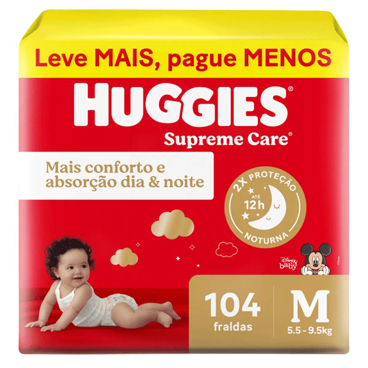 Thumbnail de FRALDA DESCARTAVEL HUGGIES SUPREME CARE TAMANHO M COM 104 UNIDADES