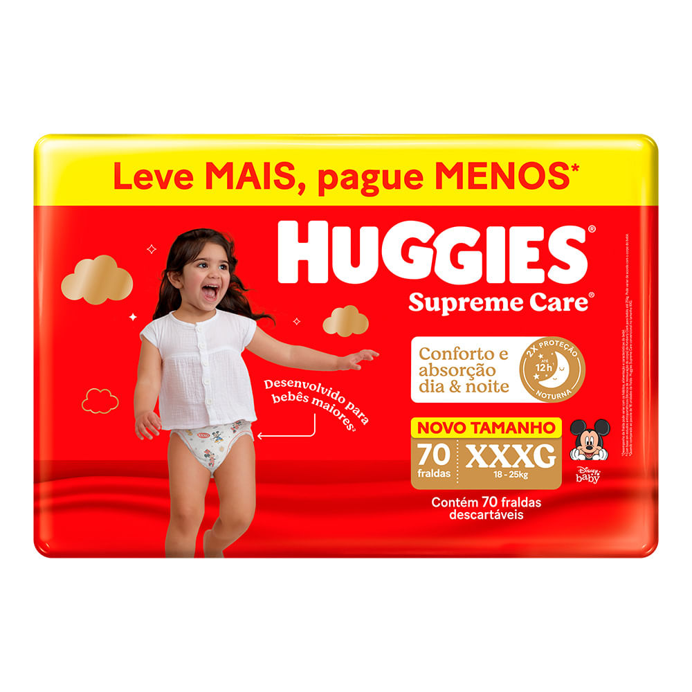 Thumbnail de FRALDA DESCARTAVEL HUGGIES SUPREME CARE TAMANHO XXXG COM 70 UNIDADES