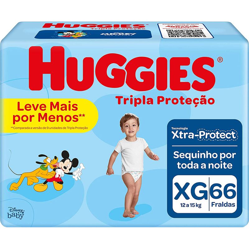 Thumbnail de FRALDA DESCARTAVEL HUGGIES TRIPLA PROTECAO HIPER TAMANHO XG COM 66 UNIDADES
