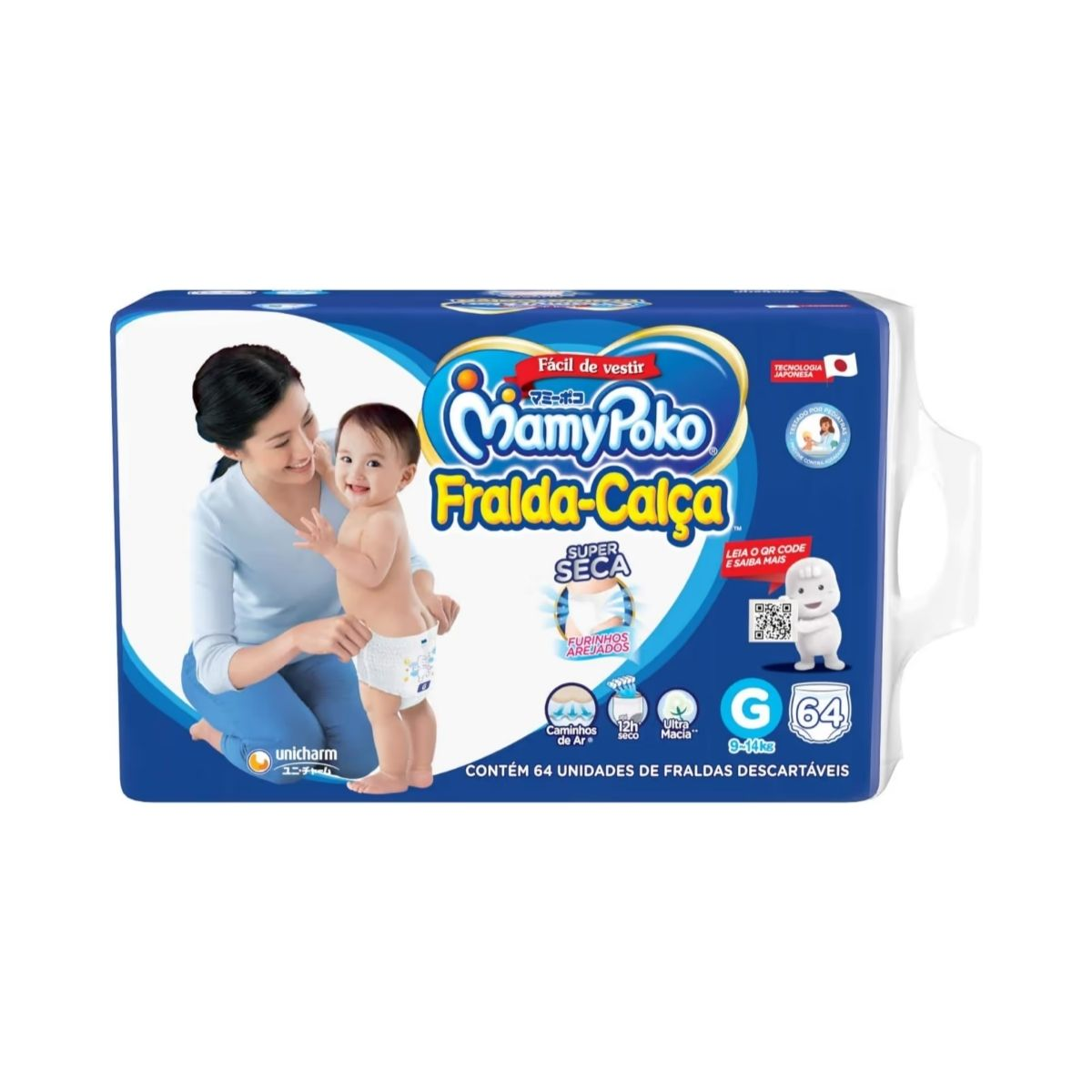 FRALDA DESCARTAVEL MAMYPOKO CALCA SUPER TAMANHO G COM 60 UNIDADES