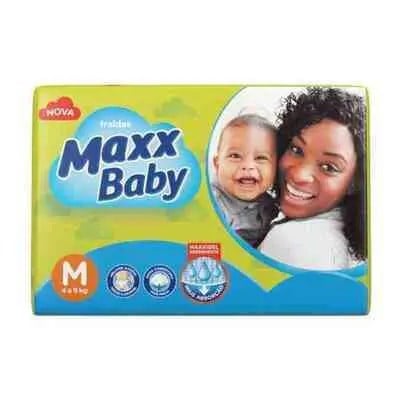 FRALDA DESCARTAVEL MAXX BABY TAMANHO M COM 8 UNIDADES