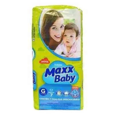 FRALDA DESCARTAVEL MAXXBABY REGULAR TAMANHO G COM 7 UNIDADES
