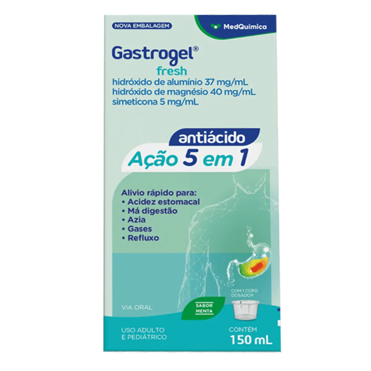 GASTROGEL FRESH SUSPENSAO ORAL 150ML