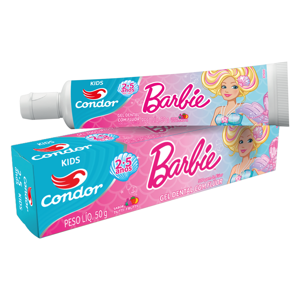 GEL DENTAL INFANTIL CONDOR BARBIE KIDS 50G