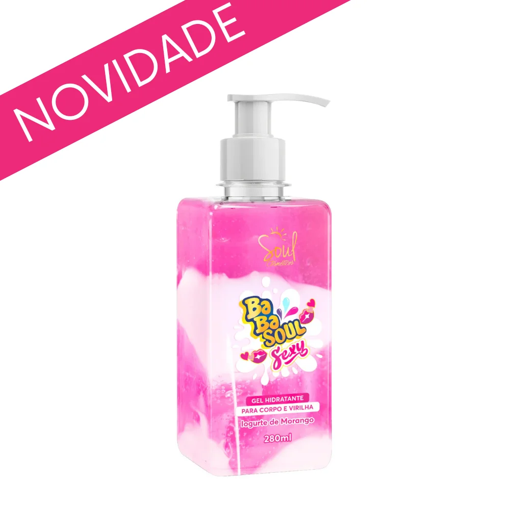 GEL HIDRATANTE SOUL COSMETICOS BABASOUL SEXY IOGURTE DE MORANGO 280ML