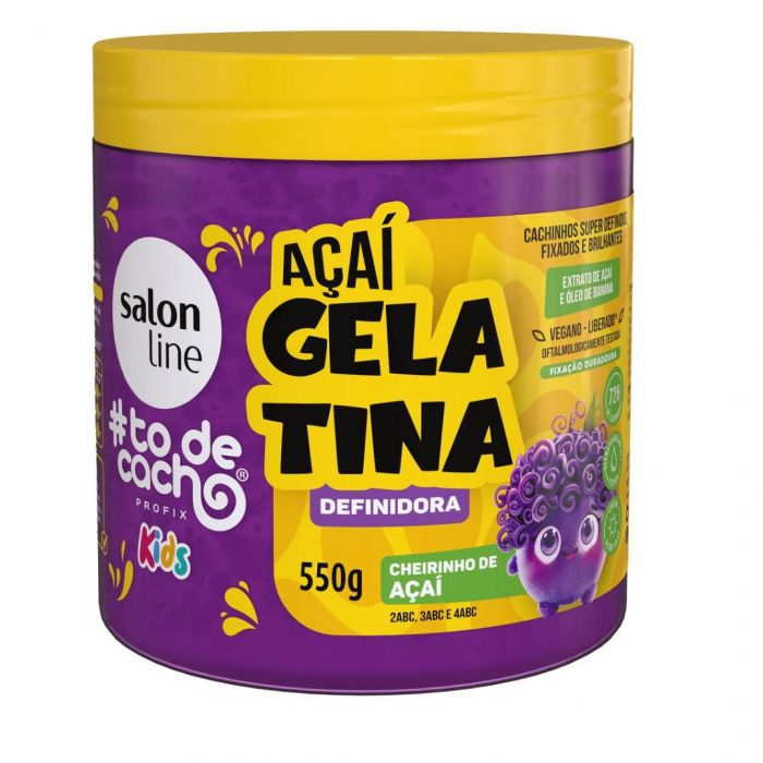 GELATINA CAPILAR INFANTIL SALON LINE KIDS ACAI 550G