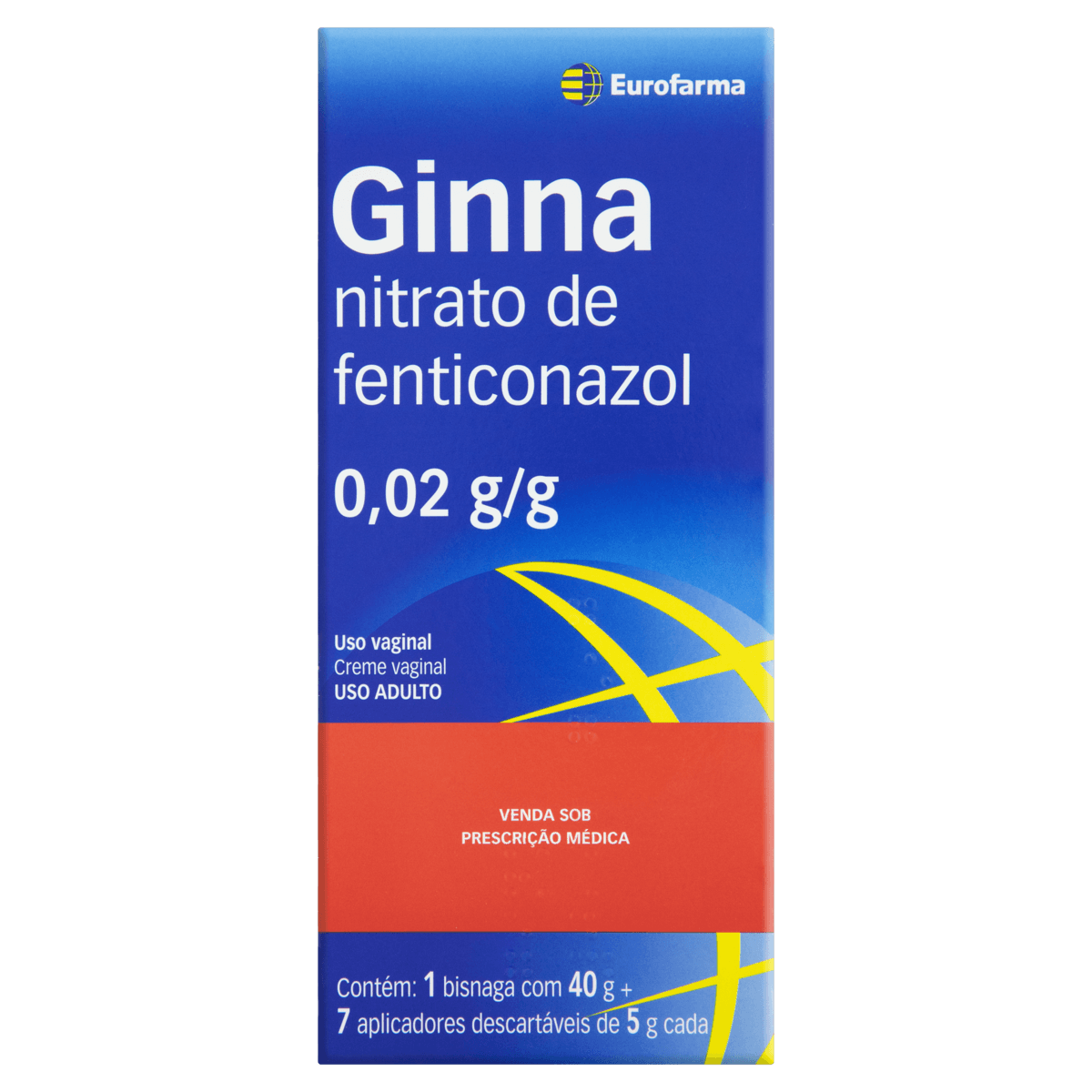 GINNA 0,02G CREME VAGINAL BISNAGA COM 40G E 7 APLICADORES