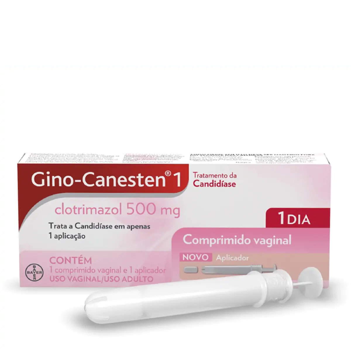 GINO-CANESTEN 1 500MG COM 1 COMPRIMIDO E APLICADOR