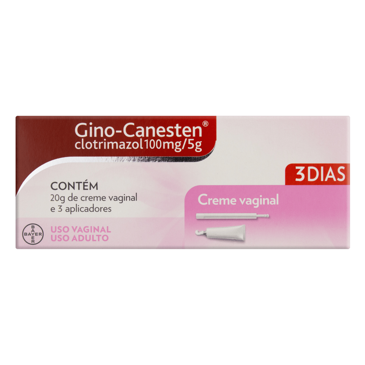 Thumbnail de GINO-CANESTEN 20MG/G CREME VAGINAL BISNAGA COM 20G E 3 APLICADORES