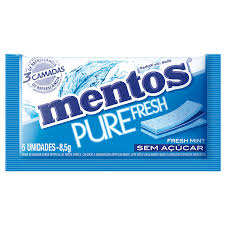 GOMA DE MASCAR MENTOS 3 CAMADAS AZUL