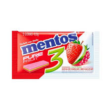 GOMA DE MASCAR MENTOS 3 CAMADAS VERMELHO FRUIT