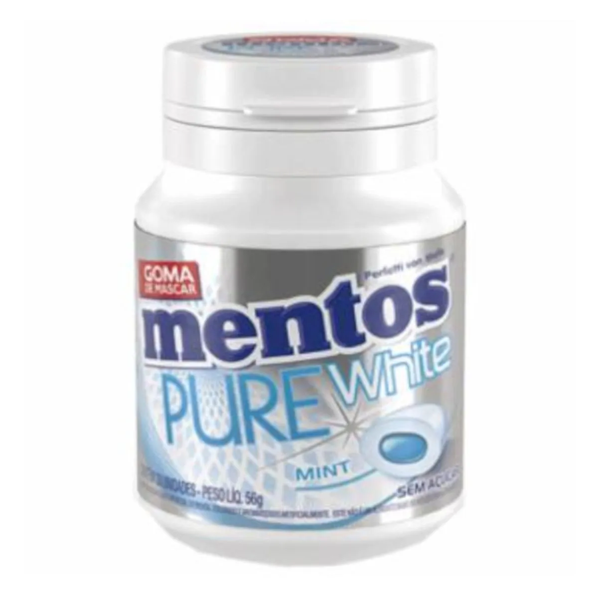 Thumbnail de GOMA DE MASCAR MENTOS GARRAFA BRANCO WHITE COM 28 UNIDADES