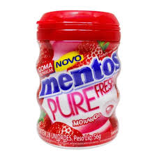 GOMA DE MASCAR MENTOS GARRAFA MORANGO