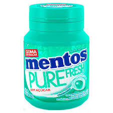 GOMA DE MASCAR MENTOS GARRAFA VERDE WINTERGREEN COM 6 UNIDADES