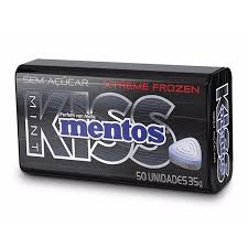 Thumbnail de GOMA DE MASCAR MENTOS KISS MENTA FORTE LATA COM 50 UNIDADES