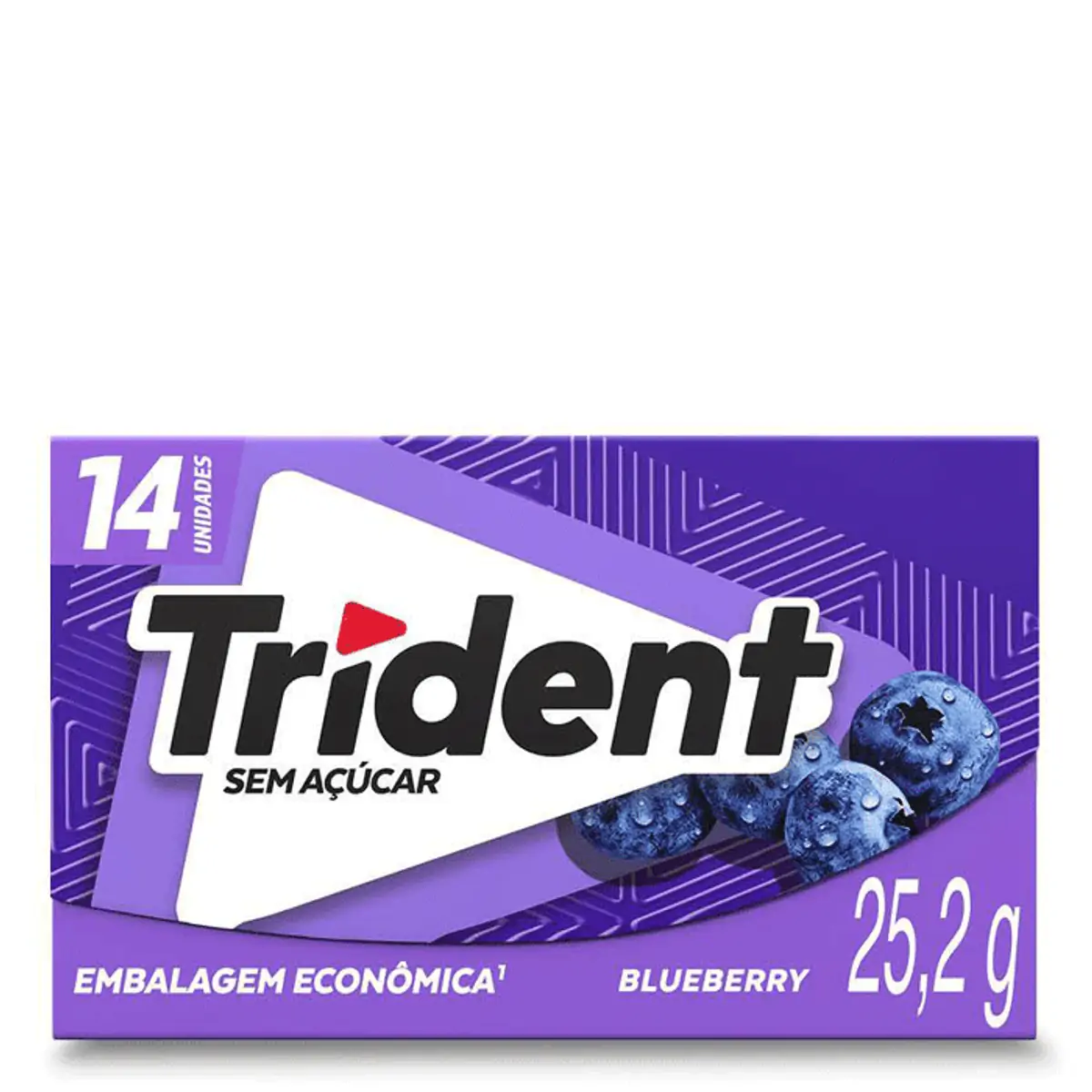 GOMA DE MASCAR TRIDENT BLUEBERRY COM 14 UNIDADES 25.2G