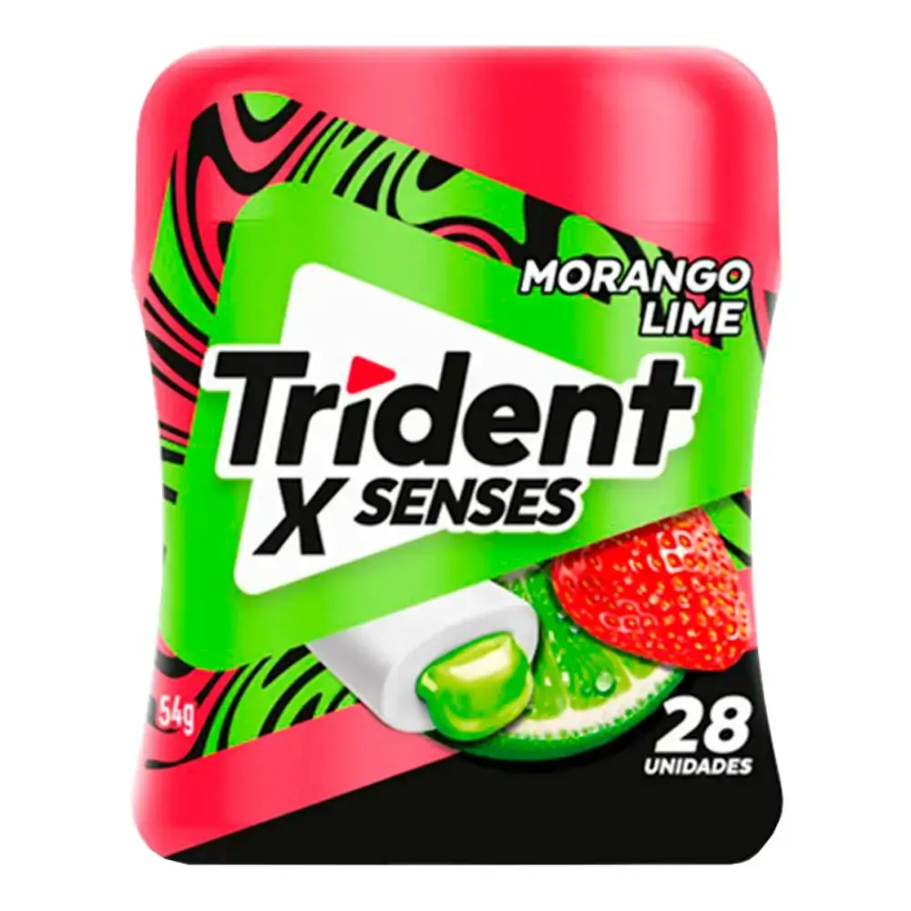 GOMA DE MASCAR TRIDENT GARRAFA MORANGO LIMAO 54G