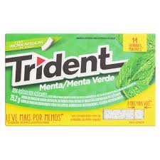 GOMA DE MASCAR TRIDENT MENTA COM 14 UNIDADES 25.2G