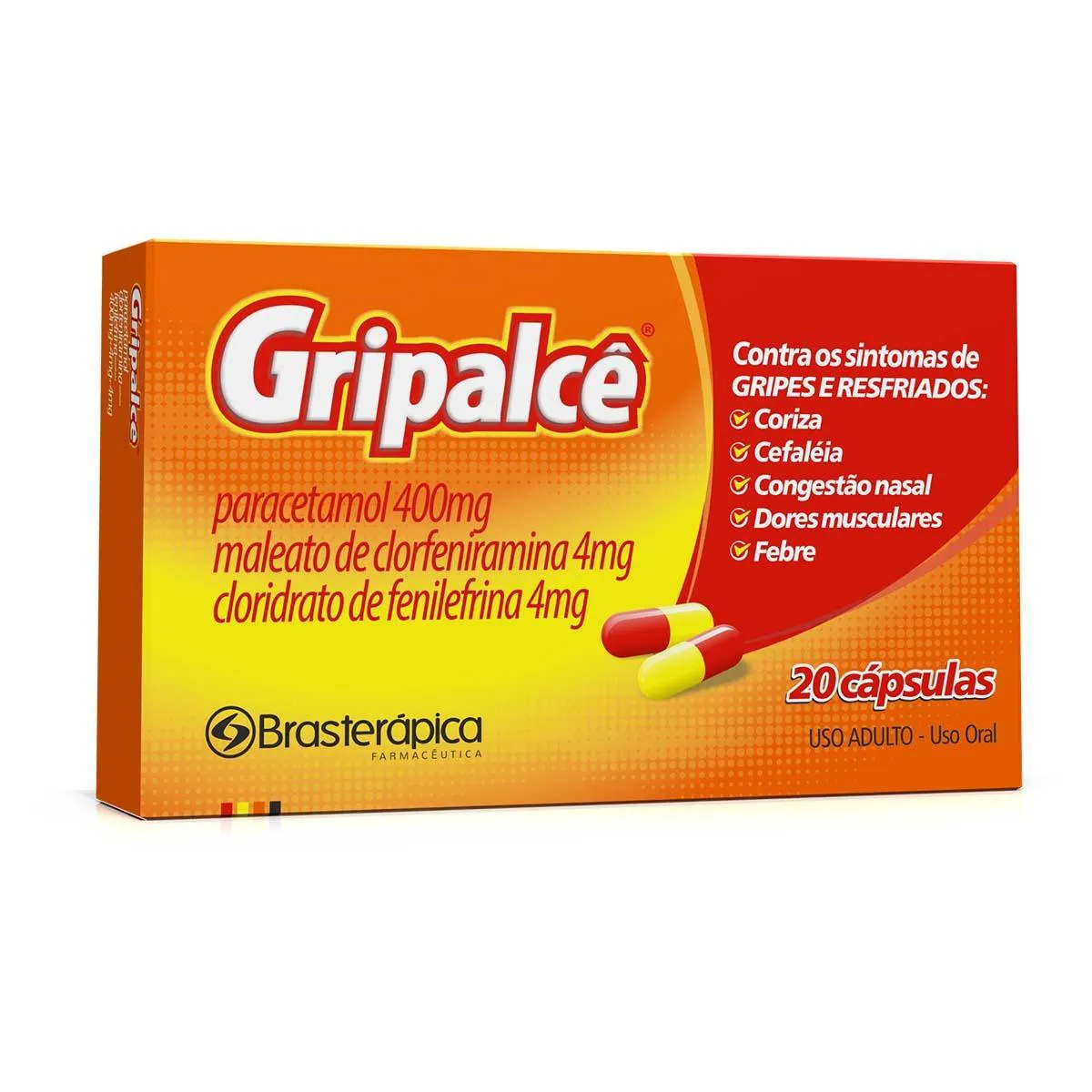 GRIPALCE 400MG+4MG+4MG CARTELA COM 10 COMPRIMIDOS